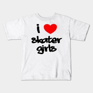 I Heart Skater Girls (Graffiti, black text) Kids T-Shirt